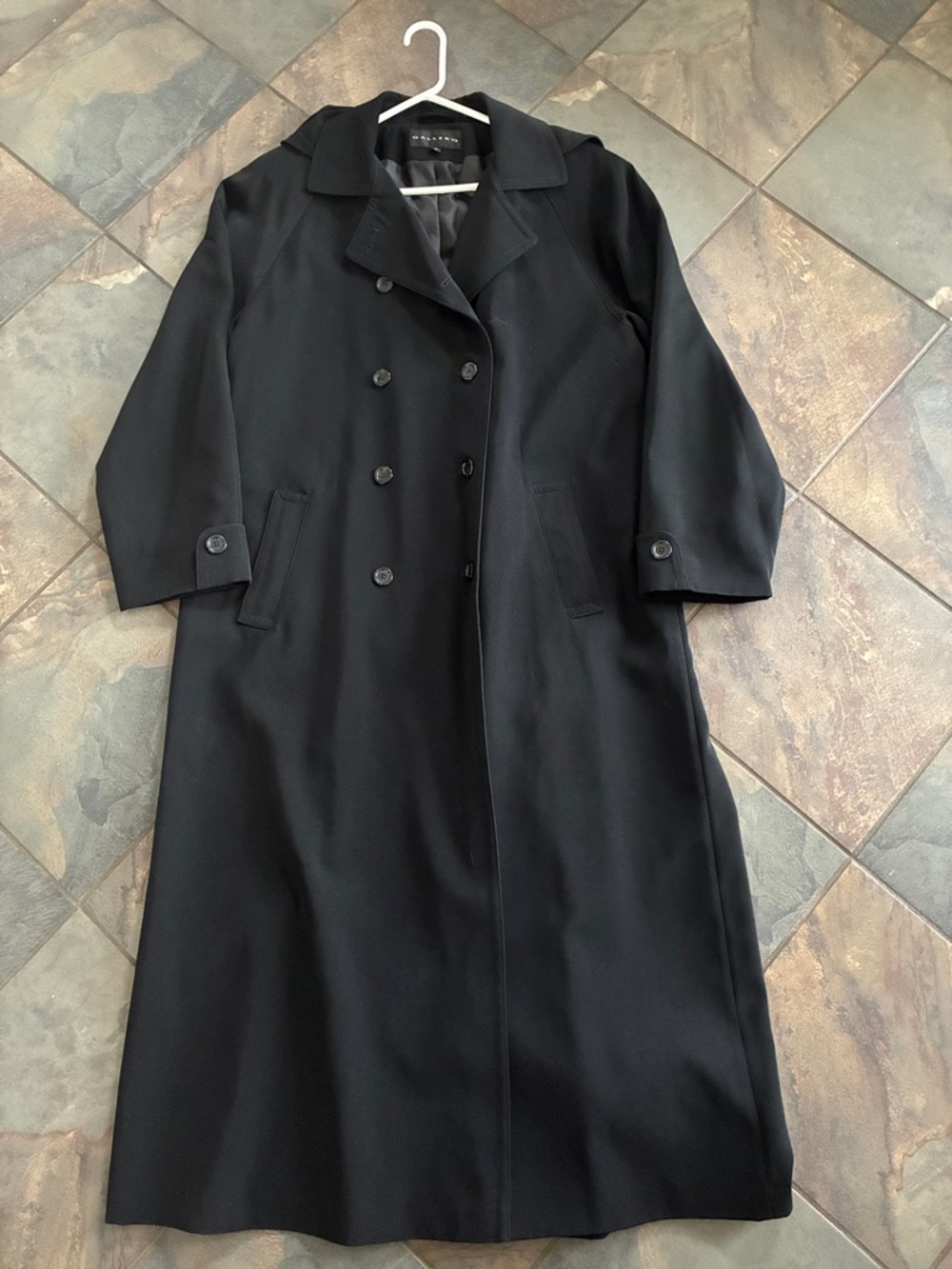Gallery Black Hooded Trench Coat